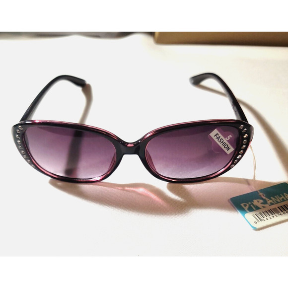Piranha Chic Fashion Sunglasses 60008 Woman Purple Frames Lens Gems - Picture 1 of 7